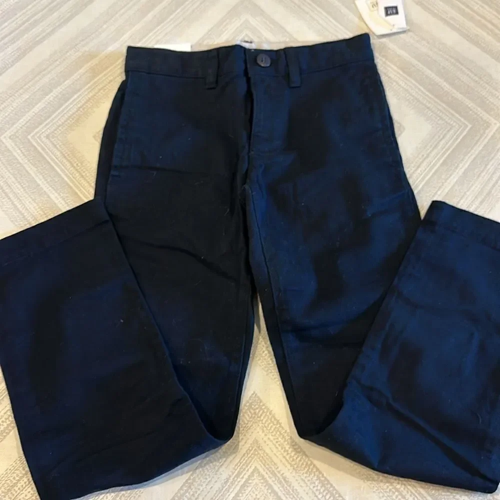 GAP Boys Black Slim Straight Adjustable Waist Pants - Size 8 Slim